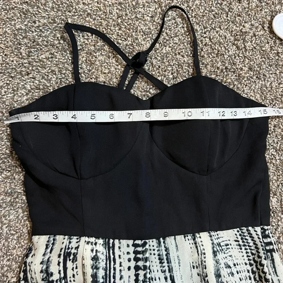 Pinky Jumpsuit black&cream print spaghetti strap sleeveless polyester size small - Picture 9 of 12
